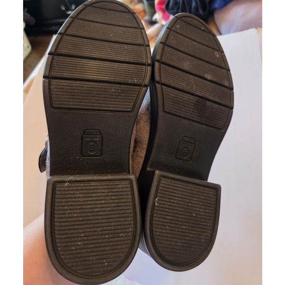 Bzees Shoes 9W Kitty Clogs Gray Wedge Heel Comfort EUC - Picture 5 of 13